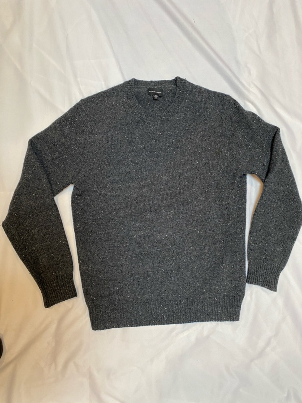 Club Monaco Men's Charcoal Speckled Crewneck Sweater, Small